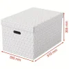 Lot de 3 grandes boîtes en carton élégantes Home L - Blanc