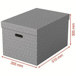 Lot de 3 grandes boîtes en carton élégantes Home L - Gris