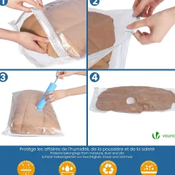Lot de 5 Housses de rangement sous vide sous lit VOUNOT