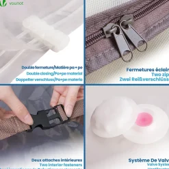 Lot de 5 Housses de rangement sous vide sous lit VOUNOT