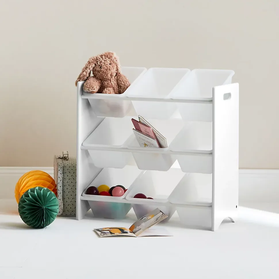 Lot de 2 meubles de rangement pour enfant blanc. 18 casiers. 64x29.5x60cm