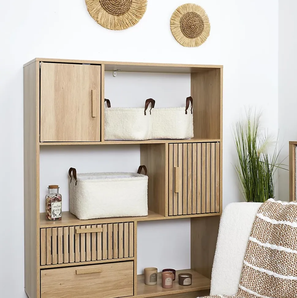 Lot de 3 paniers de rangement en bouclette