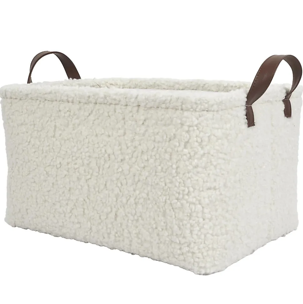 Lot de 3 paniers de rangement en bouclette