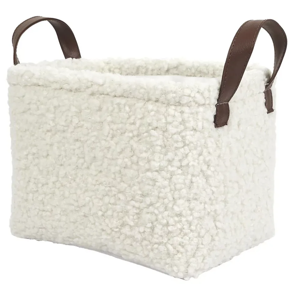 Lot de 3 paniers de rangement en bouclette