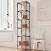 Lot de 3 paniers de rangement en métal terracotta 32 x 32 x 14 cm