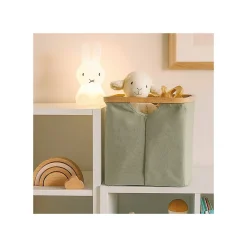 Lot de 6 Paniers de Rangement Hyppolite en tissu vert 30 x 30 x 30 cm