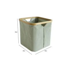 Lot de 6 Paniers de Rangement Hyppolite en tissu vert 30 x 30 x 30 cm