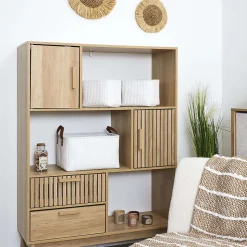 Lot de 3 paniers de rangement en tissu côtelé