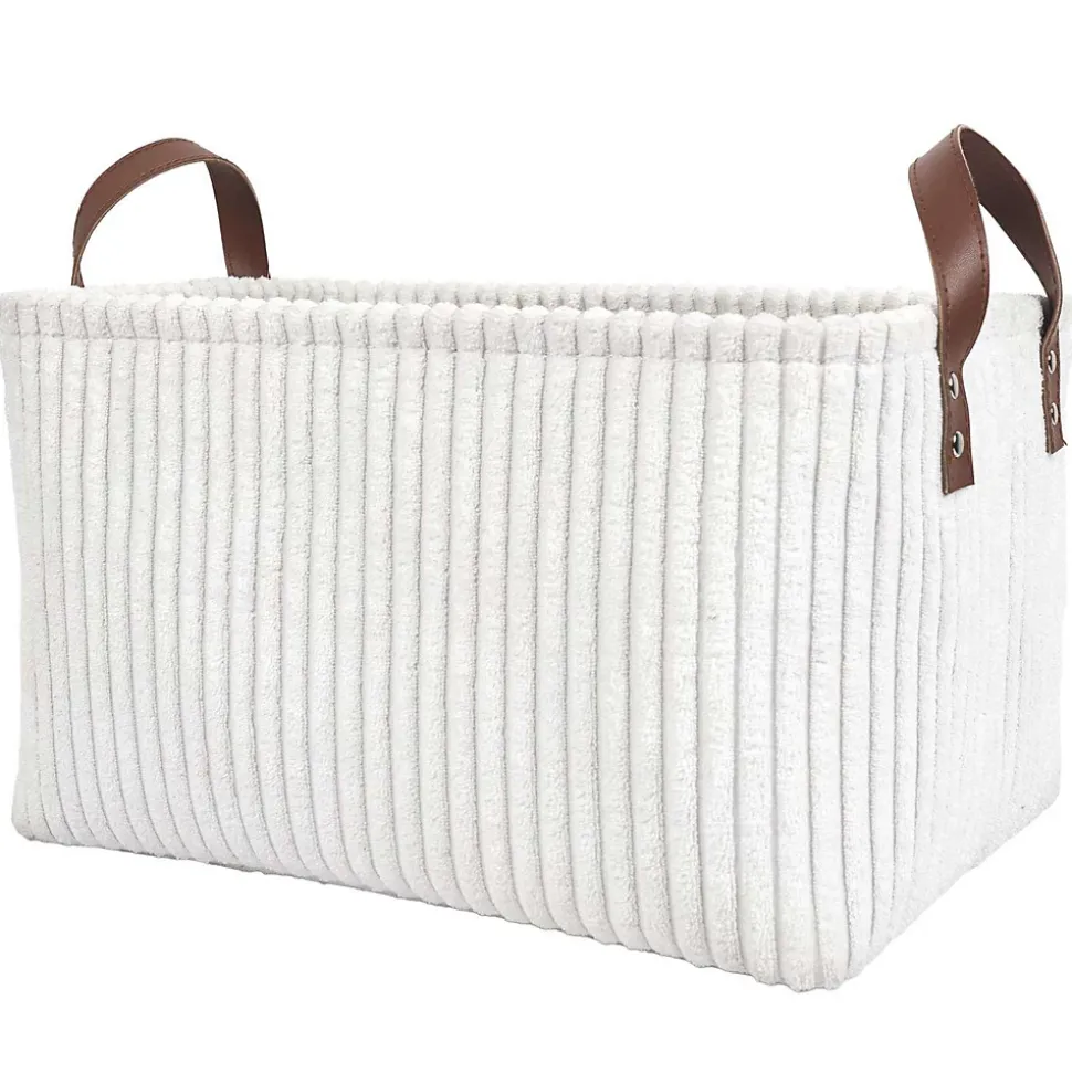 Lot de 3 paniers de rangement en tissu côtelé
