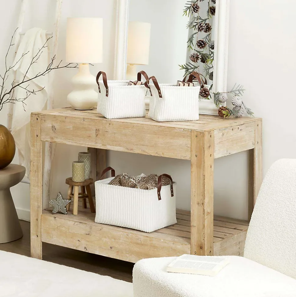 Lot de 3 paniers de rangement en tissu côtelé