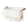Lot de 6 paniers de rangement tissu beige avec rayure 40 x 26 x 23 cm