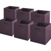 Lot de 6 paniers pliables en tissu violet 31 x 31 x 31 cm
