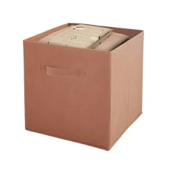 Lot de 6 paniers pliables en tissu terracotta 31 x 31 x 31 cm