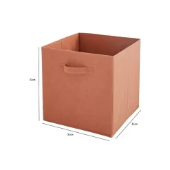 Lot de 6 paniers pliables en tissu terracotta 31 x 31 x 31 cm