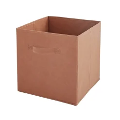 Lot de 6 paniers pliables en tissu terracotta 31 x 31 x 31 cm