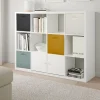 Lot de 6 paniers pliables en tissu jaune 27 x 27 x 27 cm
