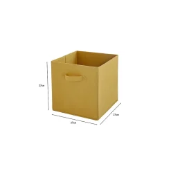 Lot de 6 paniers pliables en tissu jaune 27 x 27 x 27 cm
