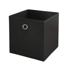 Lot de 6 paniers pliables en tissu noir 31 x 31 x 31 cm
