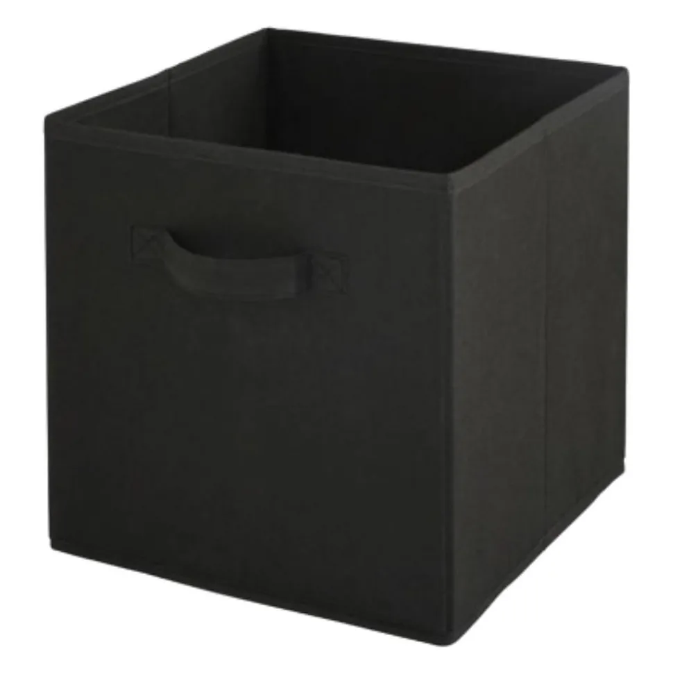 Lot de 12 paniers pliables en tissu noir 27 x 27 x 27 cm