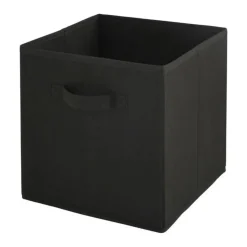 Lot de 6 paniers pliables en tissu noir 27 x 27 x 27 cm