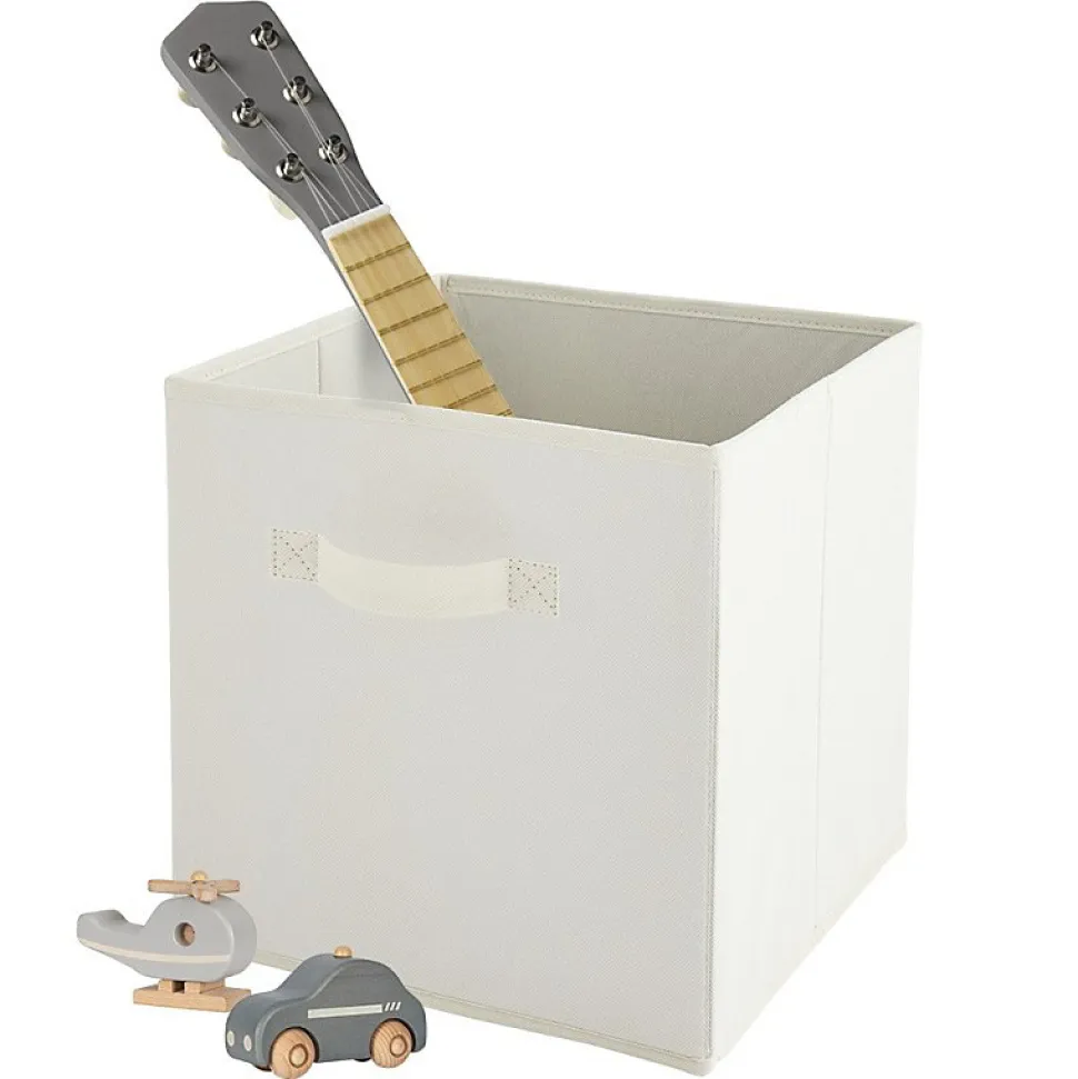 Lot de 6 paniers pliables en tissu blanc 27 x 27 x 27 cm
