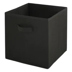 Lot de 12 paniers pliables en tissu noir 31 x 31 x 31 cm