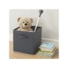 Lot de 12 paniers pliables en tissu gris anthracite 31 x 31 x 31 cm