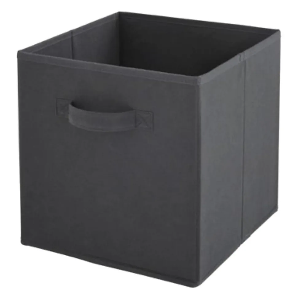 Lot de 12 paniers pliables en tissu gris anthracite 31 x 31 x 31 cm