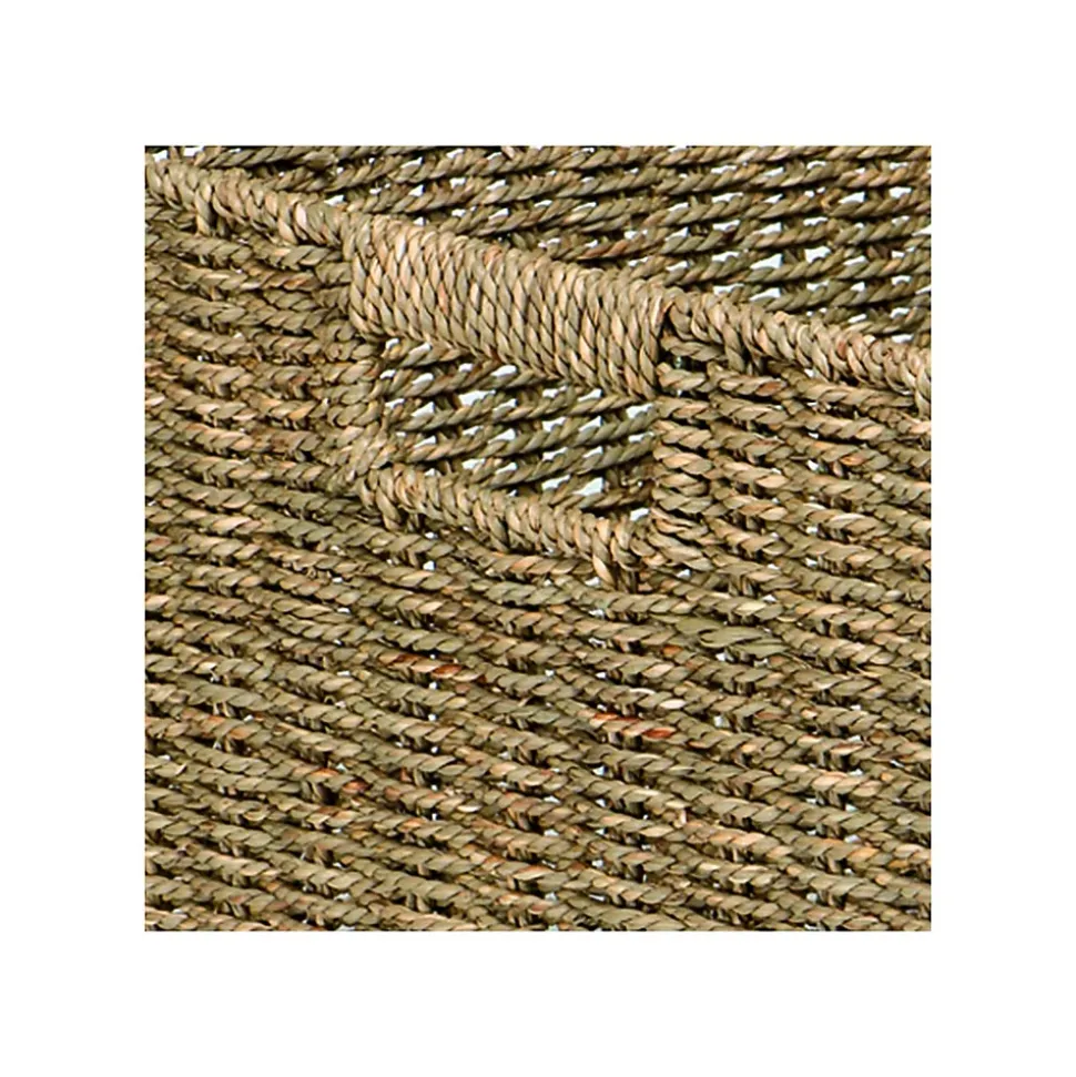 Lot de 8 paniers pliables en jonc de mer naturel 31 x 31 x 31 cm