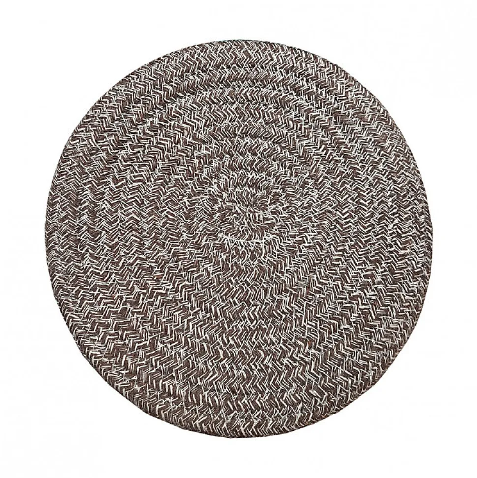 Lot de 4 paniers rond en corde de coton marron et blanc - COTON