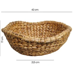 Lot de 2 paniers ronds corbeille 42 cm tissés en jacinthe d'eau - COVE