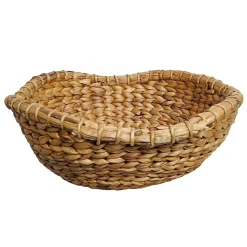 Lot de 2 paniers ronds corbeille 42 cm tissés en jacinthe d'eau - COVE