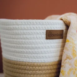 Lot de 2 panières de rangement pour bébé (18x16 cm - Naturel)