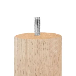 Lot de 4 pieds de meuble 15x6 rond en bois de hêtre - PIEDS DE LIT