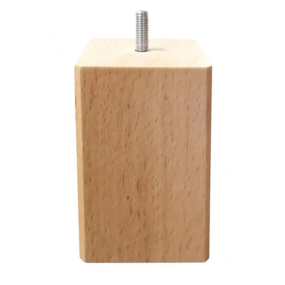 Lot de 4 pieds de meuble 15x7 carré en bois de hêtre - PIEDS DE LIT