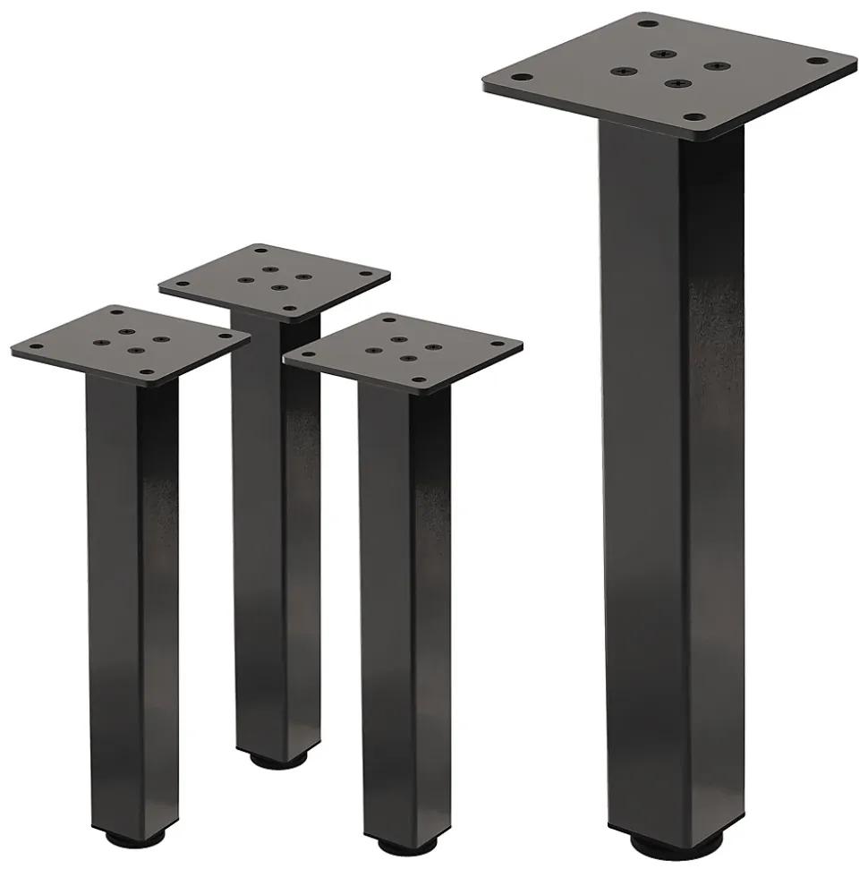 Lot de 4 pieds de table ML-Design H30 cm en acier industriel profil 4x4 cm I-design à vis réglables