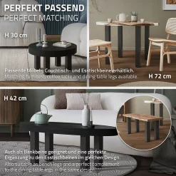 Lot de 4 pieds de table ML-Design H90 cm gris foncé en acier industriel profil carré 8x8 cm I-design
