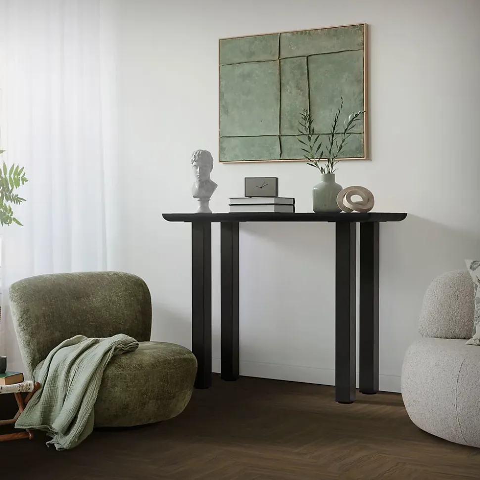 Lot de 4 pieds de table ML-Design H90 cm gris foncé en acier industriel profil carré 8x8 cm I-design