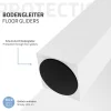 Lot de 4 pieds de table ML-Design H30 cm blanc brillant inclinés 96 degrés en acier profil 8x8 cm design I