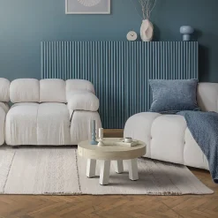Lot de 4 pieds de table ML-Design H30 cm blanc brillant inclinés 96 degrés en acier profil 8x8 cm design I