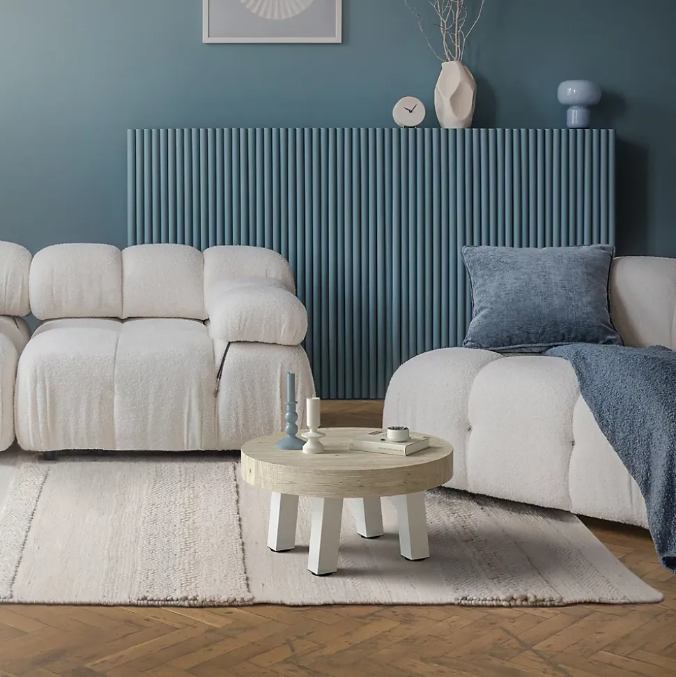Lot de 4 pieds de table ML-Design H30 cm blanc brillant inclinés 96 degrés en acier profil 8x8 cm design I