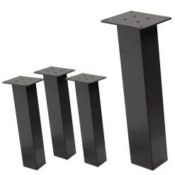 Lot de 4 pieds de table ML-Design H42 cm gris foncé inclinés en acier profil 8x8 cm design I