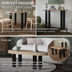 Lot de 4 pieds de table ML-Design H30 cm noir brillant en acier profil carré 8x8 cm I-design
