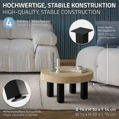 Lot de 4 pieds de table ML-Design H30 cm noir brillant en acier profil carré 8x8 cm I-design