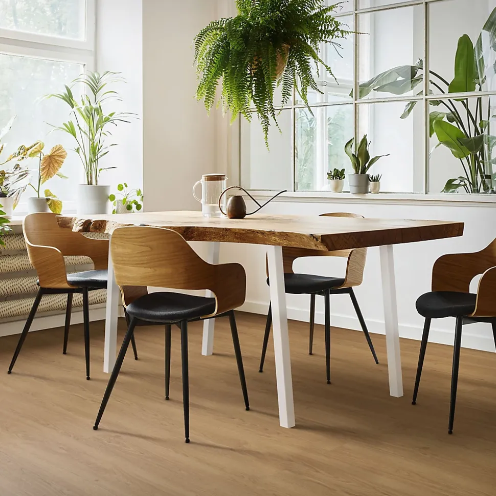 Lot de 4 pieds de table ML-Design H72 cm blanc brillant inclinés en acier profil 4x4 cm design I