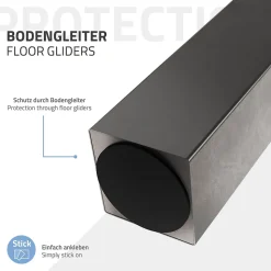 Lot de 4 pieds de table ML-Design H30 cm gris foncé inclinés 96 degrés en acier profil 8x8 cm design I