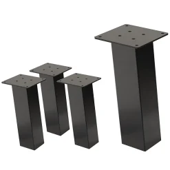 Lot de 4 pieds de table ML-Design H30 cm gris foncé inclinés 96 degrés en acier profil 8x8 cm design I