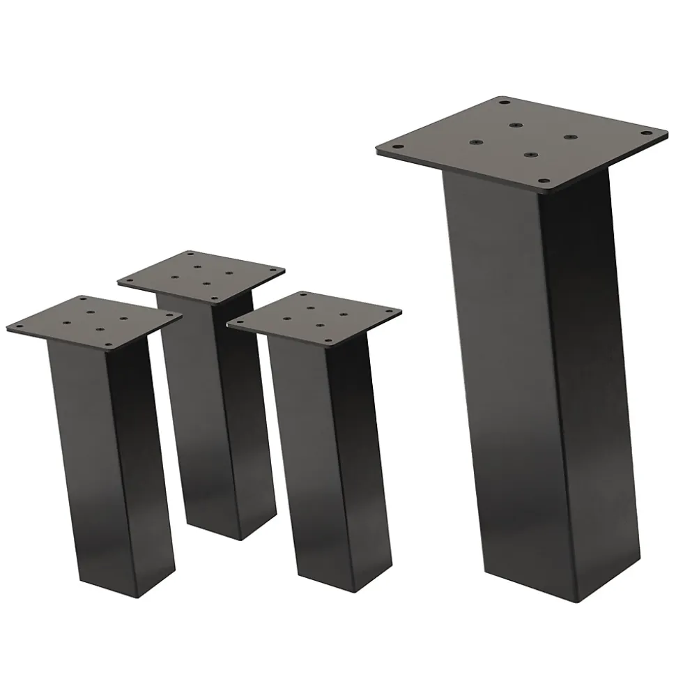 Lot de 4 pieds de table ML-Design H30 cm gris foncé inclinés 96 degrés en acier profil 8x8 cm design I