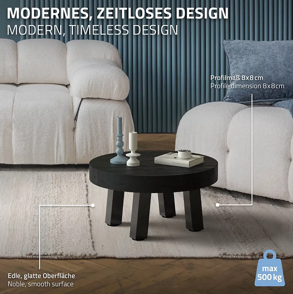Lot de 4 pieds de table ML-Design H30 cm gris foncé inclinés 96 degrés en acier profil 8x8 cm design I