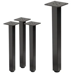 Lot de 4 pieds de table ML-Design H42 cm en acier industriel profil 4x4 cm I-design à vis réglables